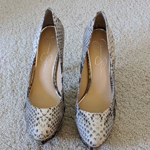 Snake skin platform high heel by Jessica Simpson